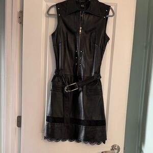 Etcetera Black Leather Dress with Belt